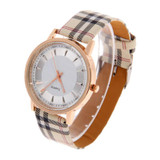 2017 Fashion Watches Leather Plaid Watch Women Watches Clock Women's Watches saat bayan kol saati reloj mujer relogio feminino