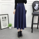 2017 Fashion Vintage Hepburn Style Autumn Winter Skirt High Waist Ball Gown Pleated Long Skirt velvet Women Casual Midi Skirts