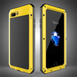 Metal Aluminum Cover for iPhone 4S 5S 6 6S 7 Plus Case Luxury Doom Armor Waterproof Cover for iPhone 5 6 7 Plus +Tempered Glass