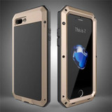 Metal Aluminum Cover for iPhone 4S 5S 6 6S 7 Plus Case Luxury Doom Armor Waterproof Cover for iPhone 5 6 7 Plus +Tempered Glass