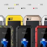 Metal Aluminum Cover for iPhone 4S 5S 6 6S 7 Plus Case Luxury Doom Armor Waterproof Cover for iPhone 5 6 7 Plus +Tempered Glass