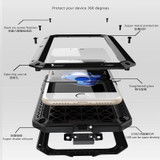 Metal Aluminum Cover for iPhone 4S 5S 6 6S 7 Plus Case Luxury Doom Armor Waterproof Cover for iPhone 5 6 7 Plus +Tempered Glass