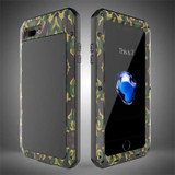 Metal Aluminum Cover for iPhone 4S 5S 6 6S 7 Plus Case Luxury Doom Armor Waterproof Cover for iPhone 5 6 7 Plus +Tempered Glass