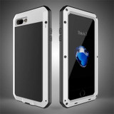 Metal Aluminum Cover for iPhone 4S 5S 6 6S 7 Plus Case Luxury Doom Armor Waterproof Cover for iPhone 5 6 7 Plus +Tempered Glass
