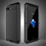 Metal Aluminum Cover for iPhone 4S 5S 6 6S 7 Plus Case Luxury Doom Armor Waterproof Cover for iPhone 5 6 7 Plus +Tempered Glass