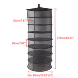 Mesh Collapsible Hanging Net Black Drying Rack Wardrobe Clothes Basket Laundry Storage Bag Herb Bud Drying Homeware 2FT 8 Layers