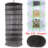 Mesh Collapsible Hanging Net Black Drying Rack Wardrobe Clothes Basket Laundry Storage Bag Herb Bud Drying Homeware 2FT 8 Layers