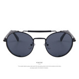 MERRY'S Women Retro Design Round Steampunk Sun glasses Oculos de sol UV400