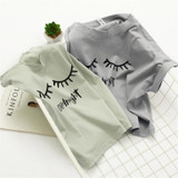 Merry Pretty New Summer Fashion Women Solid Pink Punk Style O-neck Short Sleeve T-shirt Letter &amp; Eyelash Printed Crop Top Tees