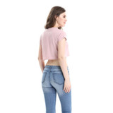 Merry Pretty Harajuku Women Tops Summer Korean Style Cute Fashion Pink O-Neck Short Sleeve Letter Print Crop T-shirt Punk Top