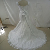 Mermaide Wedding Dress 2017 New Fashion Appliques Beaded Sashes Court Train Bride Dress Lace Wedding Dress Shoulders Elegant