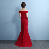 Mermaid Designer Evening Gowns Side Split Red Prom Dress Sexy Long Evening Dresses V Neck Imported Party Vestidos De Gala GQ827