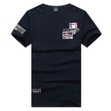 Mercerized cotton short sleeved t-shirt men casual summer t-shirt embroidery mens T-shirts 68wy