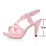 Meotina Women Sandals Gladiator Sandals Women Summer Platform Sandals Big Size 10 42 High Heels Female Cutout Pink Ladies Shoes