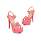 Meotina Hot Sale Fashion Summer Women Sandals Summer Heels Gladiator Party Platform Thin High Heels Female Cutout Yellow Shoes