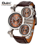 Mens Watches Top Brand Luxury Famous Tag Men's Military Watch 3 Time Zone Waterproof Men Clock Leather Quartz Watch Man