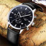 Mens Watches Top Brand Luxury GUANQIN Men Military Sport Luminous Wristwatch Chronograph Leather Quartz Watch relogio masculino