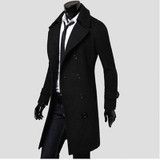 Mens Trench Coat 2017 New Fashion Designer Men Long Coat Autumn Winter Double-breasted Windproof Slim Trench Coat Men KH815086