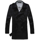 Mens Trench Coat 2017 New Fashion Designer Men Long Coat Windbreaker Autumn Winter Double-breasted Slim Trench Coat Men Overcoat