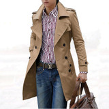 Mens Trench Coat 2017 New Fashion Designer Men Long Coat Windbreaker Autumn Winter Double-breasted Slim Trench Coat Men Overcoat