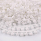 FENGRISE Lace Fabric 5 yard 1cm Sewing Accessories Pompom Trim Pom Pom Decoration Tassel Ball Fringe Ribbon DIY Material Apparel