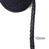 FENGRISE Apparel Sewing Fabric 5 Yards DIY Ivory Cream Black Trim Cotton Crocheted Lace Fabric Ribbon Handmade Accessories Craft