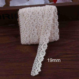 FENGRISE Apparel Sewing Fabric 5 Yards DIY Ivory Cream Black Trim Cotton Crocheted Lace Fabric Ribbon Handmade Accessories Craft