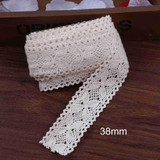 FENGRISE Apparel Sewing Fabric 5 Yards DIY Ivory Cream Black Trim Cotton Crocheted Lace Fabric Ribbon Handmade Accessories Craft