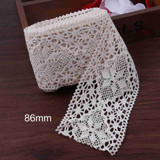 FENGRISE Apparel Sewing Fabric 5 Yards DIY Ivory Cream Black Trim Cotton Crocheted Lace Fabric Ribbon Handmade Accessories Craft
