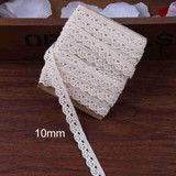 FENGRISE Apparel Sewing Fabric 5 Yards DIY Ivory Cream Black Trim Cotton Crocheted Lace Fabric Ribbon Handmade Accessories Craft