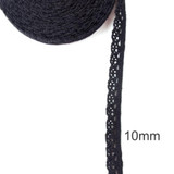 FENGRISE Apparel Sewing Fabric 5 Yards DIY Ivory Cream Black Trim Cotton Crocheted Lace Fabric Ribbon Handmade Accessories Craft