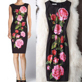 Fenghua Summer Dress Women 2017 Party Elegant Sexy Slim Casual Dresses Floral Vintage Office Bodycon Dress Plus Size 3XL 4XL