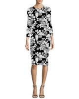 Fenghua Fashion Elegant Summer Dress Women 2018 Spring Long Sleeve Foral Dress Vintage Sexy Work Office Party Bodycon Dresses