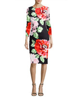 Fenghua Fashion Elegant Summer Dress Women 2018 Spring Long Sleeve Foral Dress Vintage Sexy Work Office Party Bodycon Dresses