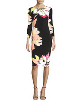 Fenghua Fashion Elegant Summer Dress Women 2018 Spring Long Sleeve Foral Dress Vintage Sexy Work Office Party Bodycon Dresses