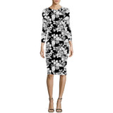 Fenghua Fashion Elegant Summer Dress Women 2018 Spring Long Sleeve Foral Dress Vintage Sexy Work Office Party Bodycon Dresses