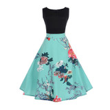 Fenghua 2017 Women Summer Autumn Dress Casual Vintage Audrey Hepburn Elegant Sleeveless Dress Sexy Floral Party Dresses Vestidos