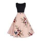 Fenghua 2017 Women Summer Autumn Dress Casual Vintage Audrey Hepburn Elegant Sleeveless Dress Sexy Floral Party Dresses Vestidos