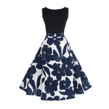 Fenghua 2017 Women Summer Autumn Dress Casual Vintage Audrey Hepburn Elegant Sleeveless Dress Sexy Floral Party Dresses Vestidos