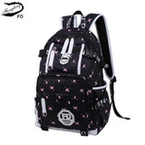 FengDong waterproof fabric school bags for girls cute butterfly decoration usb backpack laptop bag 15.6 schoolbag girl book bag