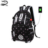 FengDong waterproof fabric school bags for girls cute butterfly decoration usb backpack laptop bag 15.6 schoolbag girl book bag