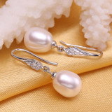 FENASY Pearl Jewelry,natural Pearl earring,925 Sterling Silver earrings,wedding Birthday gift box earrings for Women Accessories