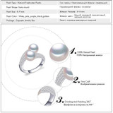 FENASY Pearl Jewelry,double Pearl rings,Natural Freshwater Pearl rings,925 Silver rings for women charms silver 925 original