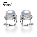FENASY pearl earrings,2017 new natural Pearl earring, earrings for women,vintage fashion pearl Jewelry stud earrings,jewelry box
