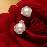 FENASY pearl jewelry , natural pearl earrings freshwater pearls sterling silver jewelry bohemian charms Stud Earrings Geometric