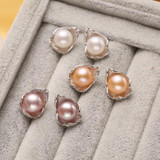 FENASY pearl jewelry , natural pearl earrings freshwater pearls sterling silver jewelry bohemian charms Stud Earrings Geometric