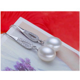 FENASY Pearl earring, Pearl with 925 Sterling Silver earrings,wedding Birthday gift Jewelry Women fashion earrings ,E017