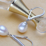 FENASY Pearl earring,  Pearl with 925 Sterling Silver earrings,wedding Birthday gift Jewelry Women fashion long earrings