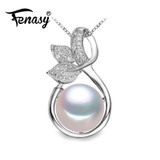 FENASY Leaf Pendant,Nice Cute White Pink Pearl Necklace women,necklaces & pendants choker necklace fashion jewelry with gift box FENASY Leaf Pendant,Nice Cute White Pink Pearl Necklace women,necklaces & pendants choker necklace fashion jewelry with gift box
