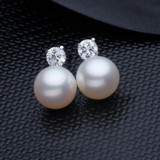 FENASY classic Pearl earring, Pearl with 925 Sterling Silver earrings,Birthday gift Jewelry fashion earrings for Women